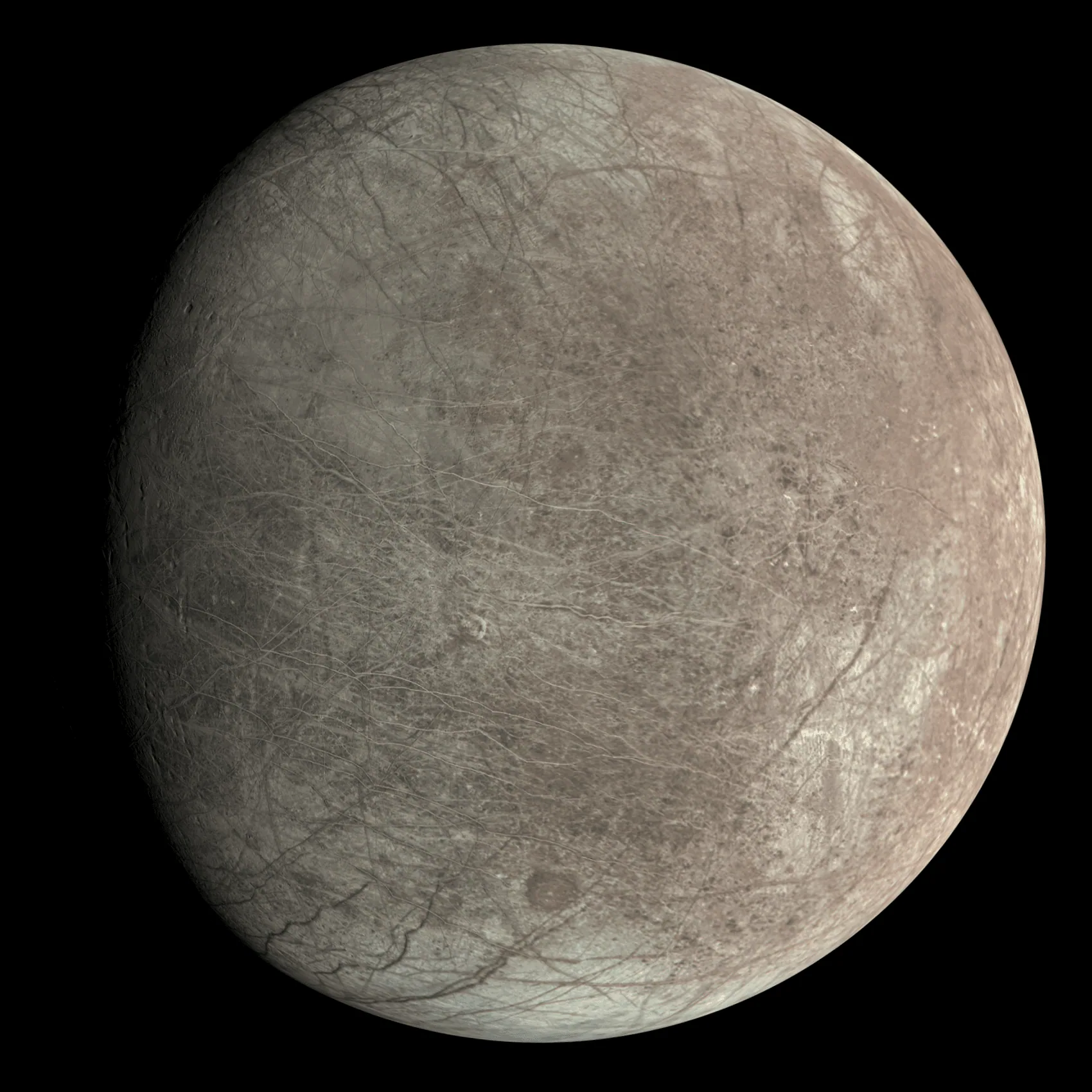 Europa fotografada pela sonda Juno em cor real