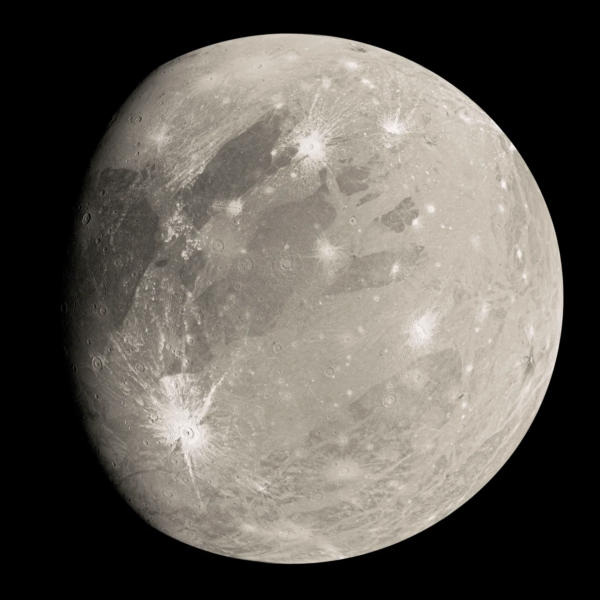 Ganimedes fotografada pela sonda Juno em 2021