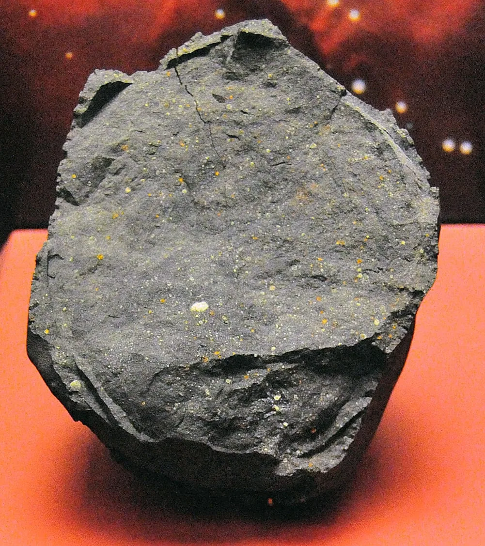Espécime do meteorito de Murchison no Museu Nacional de História Natural em Washington